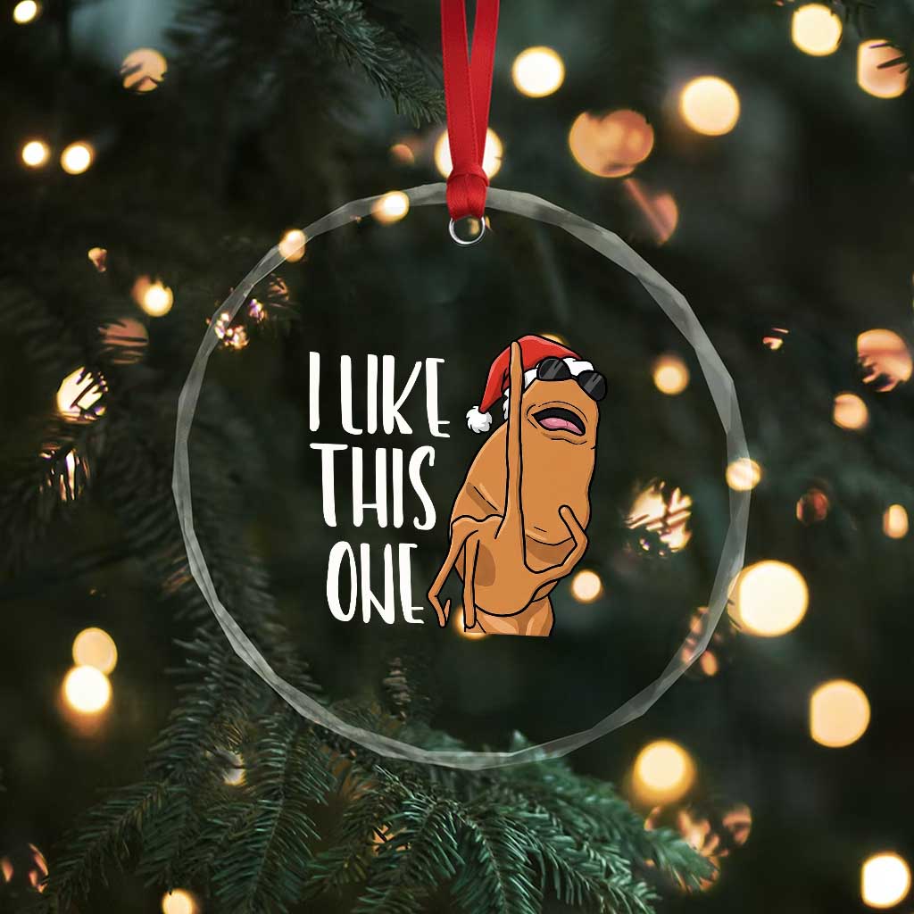 Marcus The Worm Christmas Meme Crystal Glass Ornament I Like This One - Wonder Print Shop