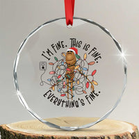 Marcus The Worm Christmas Meme Crystal Glass Ornament I'm Fine Everything is Fine - Wonder Print Shop
