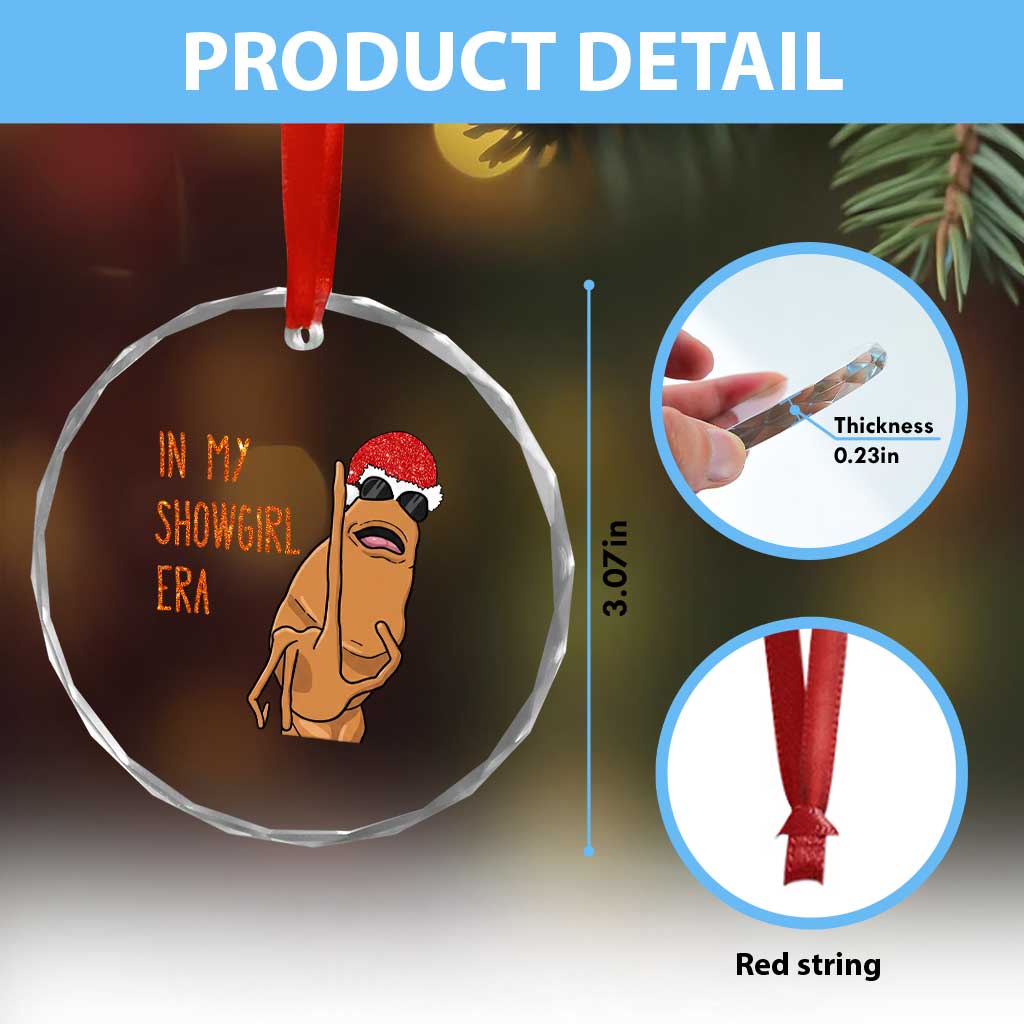 Marcus The Worm Christmas Meme Crystal Glass Ornament In My Costume Era - Wonder Print Shop