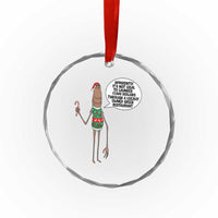 Marcus The Worm Christmas Meme Crystal Glass Ornament Locally Owned Greek Restaurant - undefined