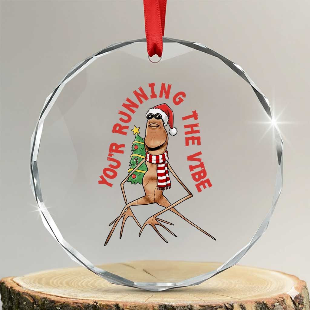 Marcus The Worm Christmas Meme Crystal Glass Ornament You Are Running The Vibe - Wonder Print Shop
