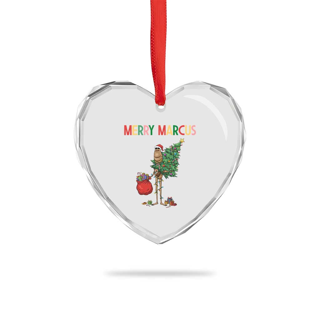 Marcus The Worm Christmas Meme Heart Crystal Glass Ornament - Wonder Print Shop