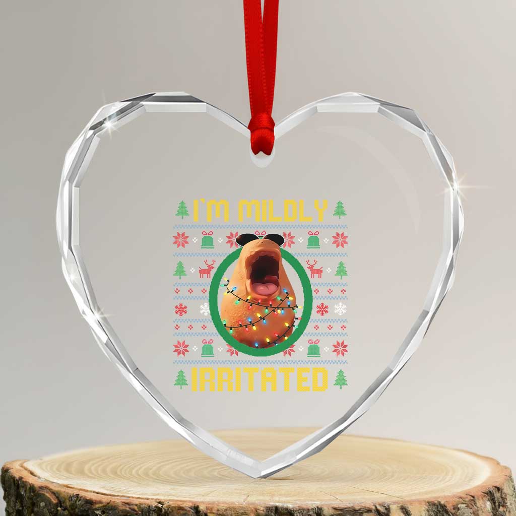 Marcus The Worm Christmas Meme Heart Crystal Glass Ornament Funny Brain Rot Xmas - Wonder Print Shop