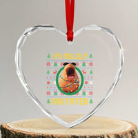 Marcus The Worm Christmas Meme Heart Crystal Glass Ornament Funny Brain Rot Xmas - Wonder Print Shop