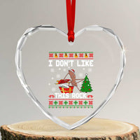 Marcus The Worm Christmas Meme Heart Crystal Glass Ornament I Do Not Like This Rock - Wonder Print Shop