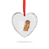 Marcus The Worm Christmas Meme Heart Crystal Glass Ornament I Like This One - Wonder Print Shop