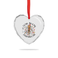 Marcus The Worm Christmas Meme Heart Crystal Glass Ornament I'm Fine Everything is Fine - Wonder Print Shop