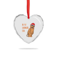 Marcus The Worm Christmas Meme Heart Crystal Glass Ornament In My Costume Era - Wonder Print Shop