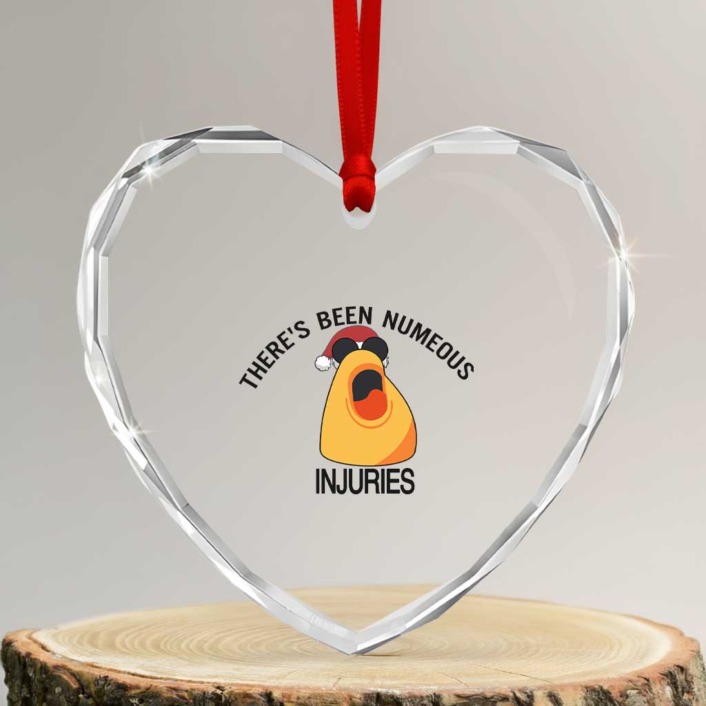 Marcus The Worm Christmas Meme Heart Crystal Glass Ornament There Is Been Numeous Injuries - Wonder Print Shop