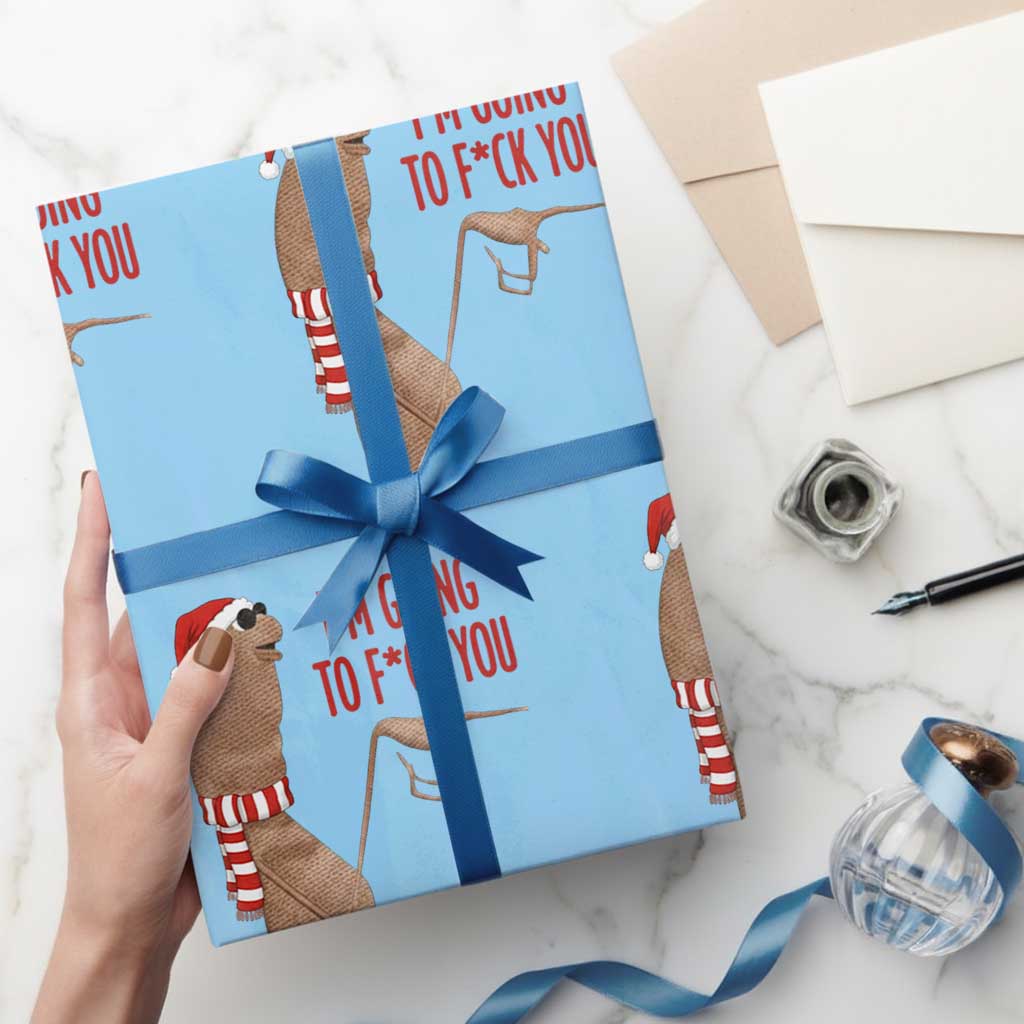 Marcus The Worm Christmas Meme Wrapping Paper Roll I Am Going To Fck You - Wonder Print Shop