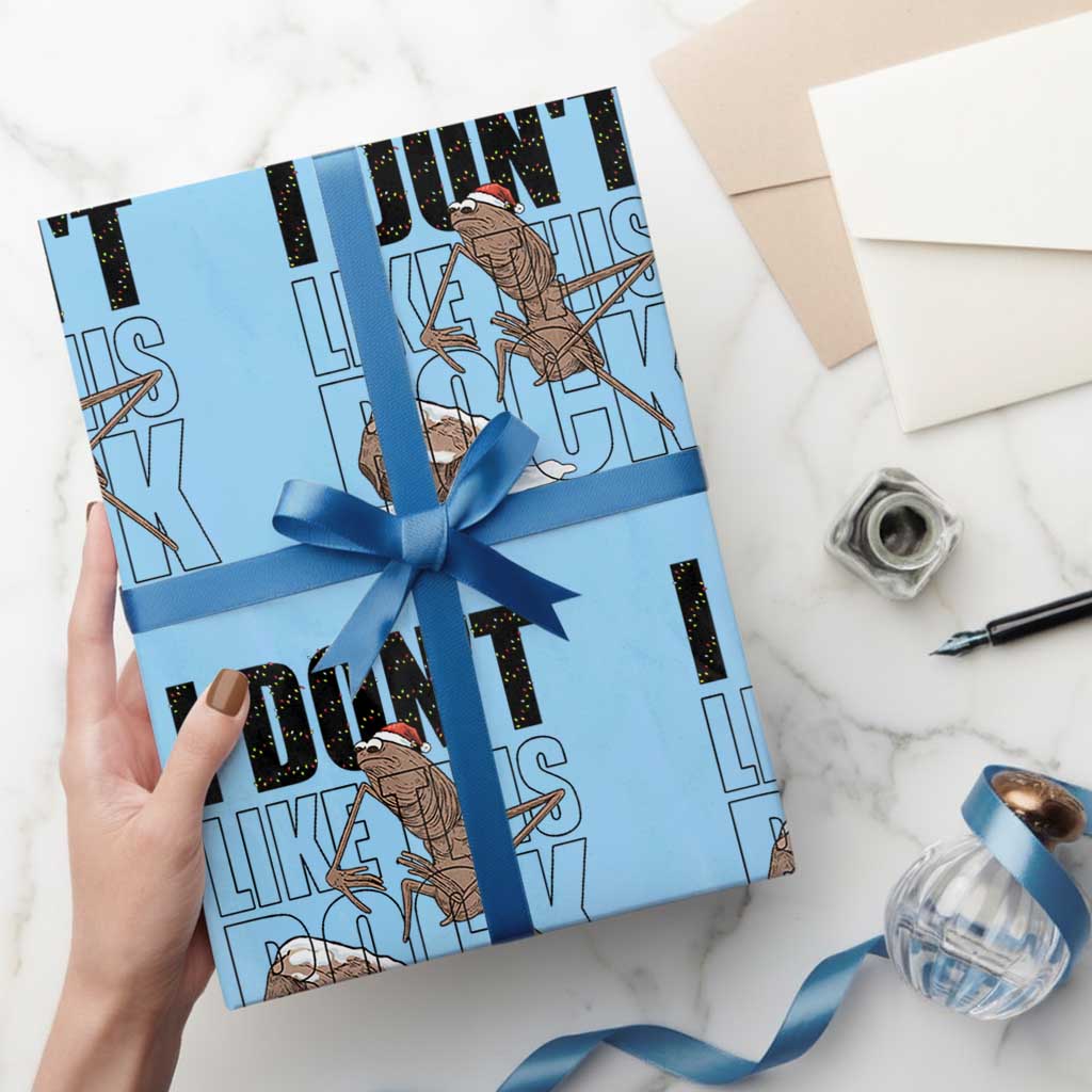 Marcus The Worm Christmas Meme Wrapping Paper Roll I Do Not Like This Rock Xmas - Wonder Print Shop