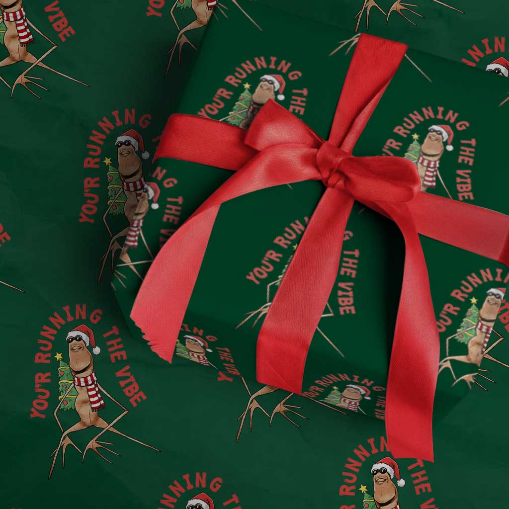 Marcus The Worm Christmas Meme Wrapping Paper Roll You Are Running The Vibe - Wonder Print Shop