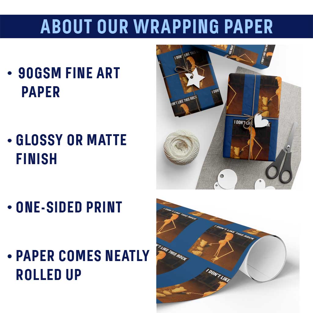 Marcus The Worm Christmas Wrapping Paper Roll I Don't Like This Rock Funny Meme - Wonder Print Shop