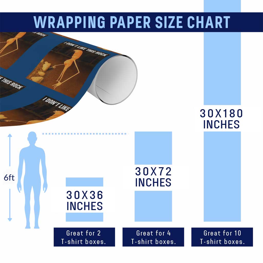 Marcus The Worm Christmas Wrapping Paper Roll I Don't Like This Rock Funny Meme - Wonder Print Shop