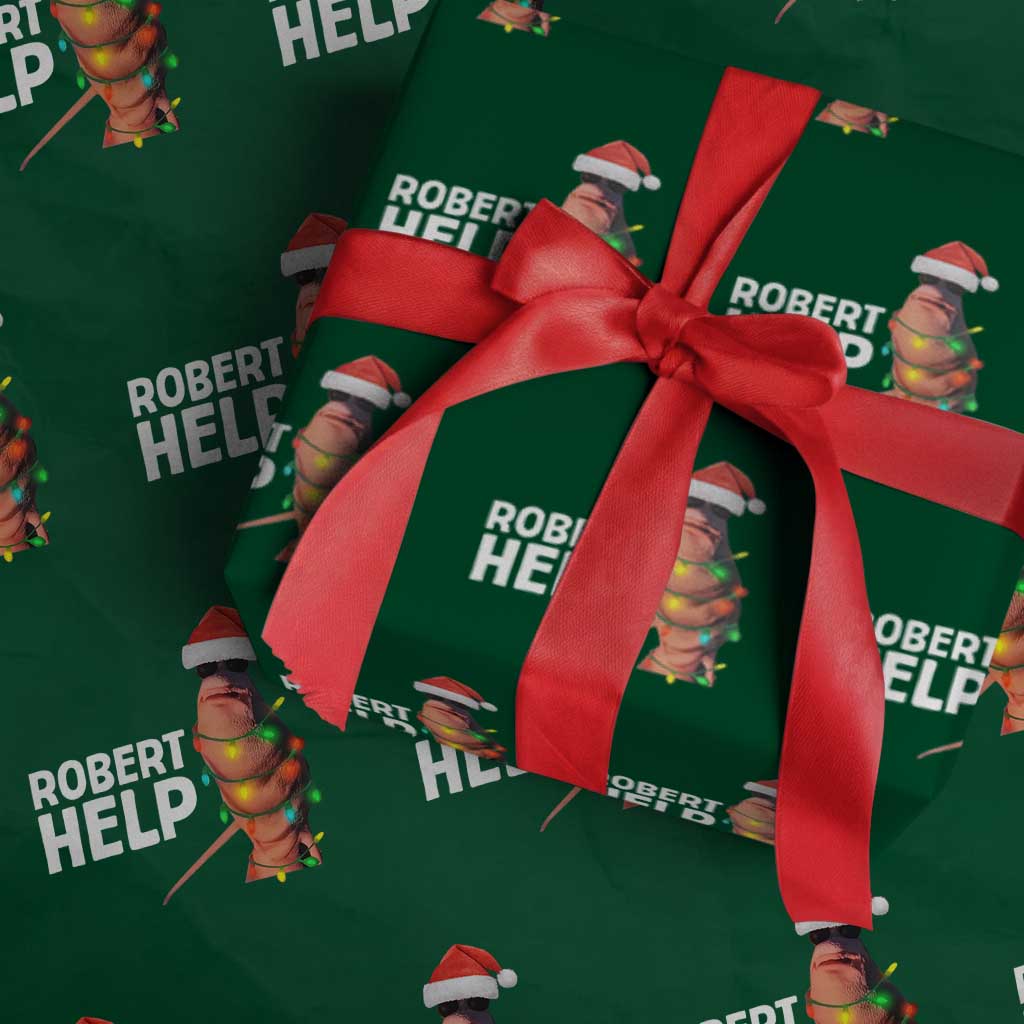 Marcus The Worm Christmas Wrapping Paper Roll Robert Help Internet Weirdcore Brainrot Humor - Wonder Print Shop