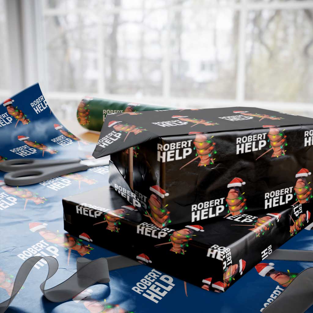 Marcus The Worm Christmas Wrapping Paper Roll Robert Help Internet Weirdcore Brainrot Humor - Wonder Print Shop