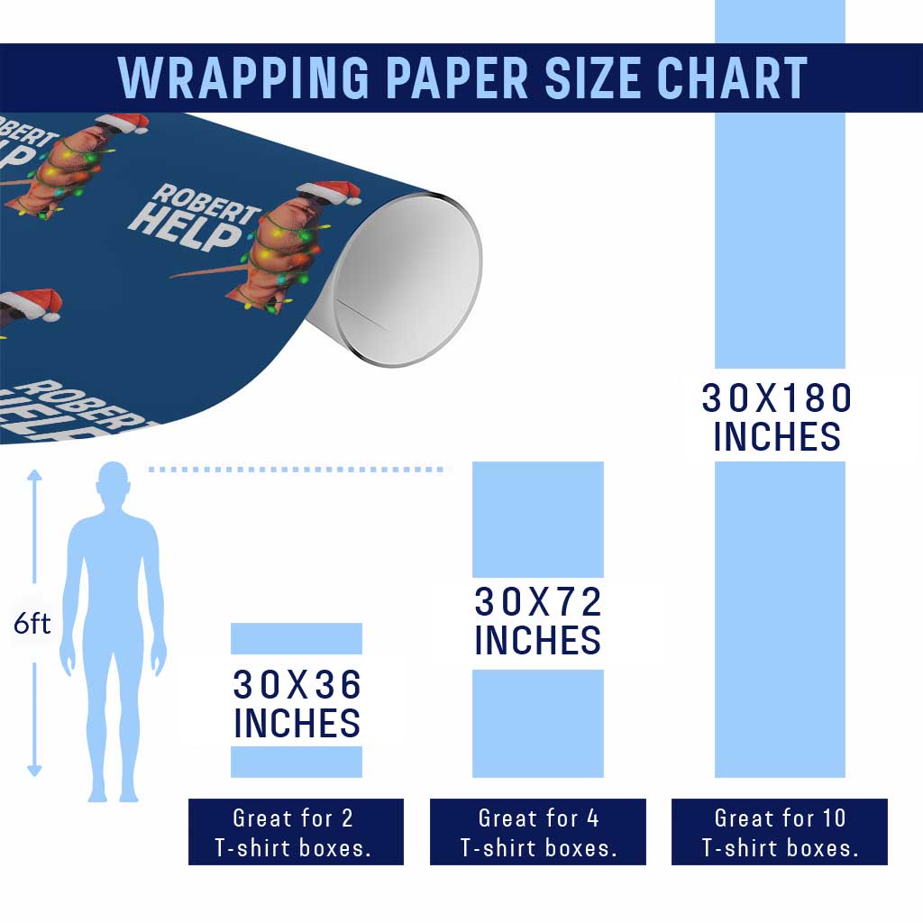 Marcus The Worm Christmas Wrapping Paper Roll Robert Help Internet Weirdcore Brainrot Humor - Wonder Print Shop
