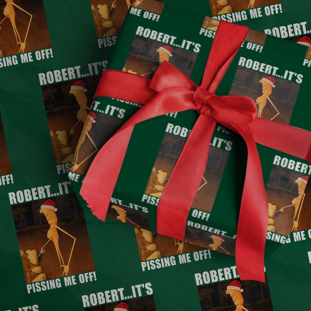 Marcus The Worm Christmas Wrapping Paper Roll Robert Its Pissing Me Off Xmas Meme - Wonder Print Shop