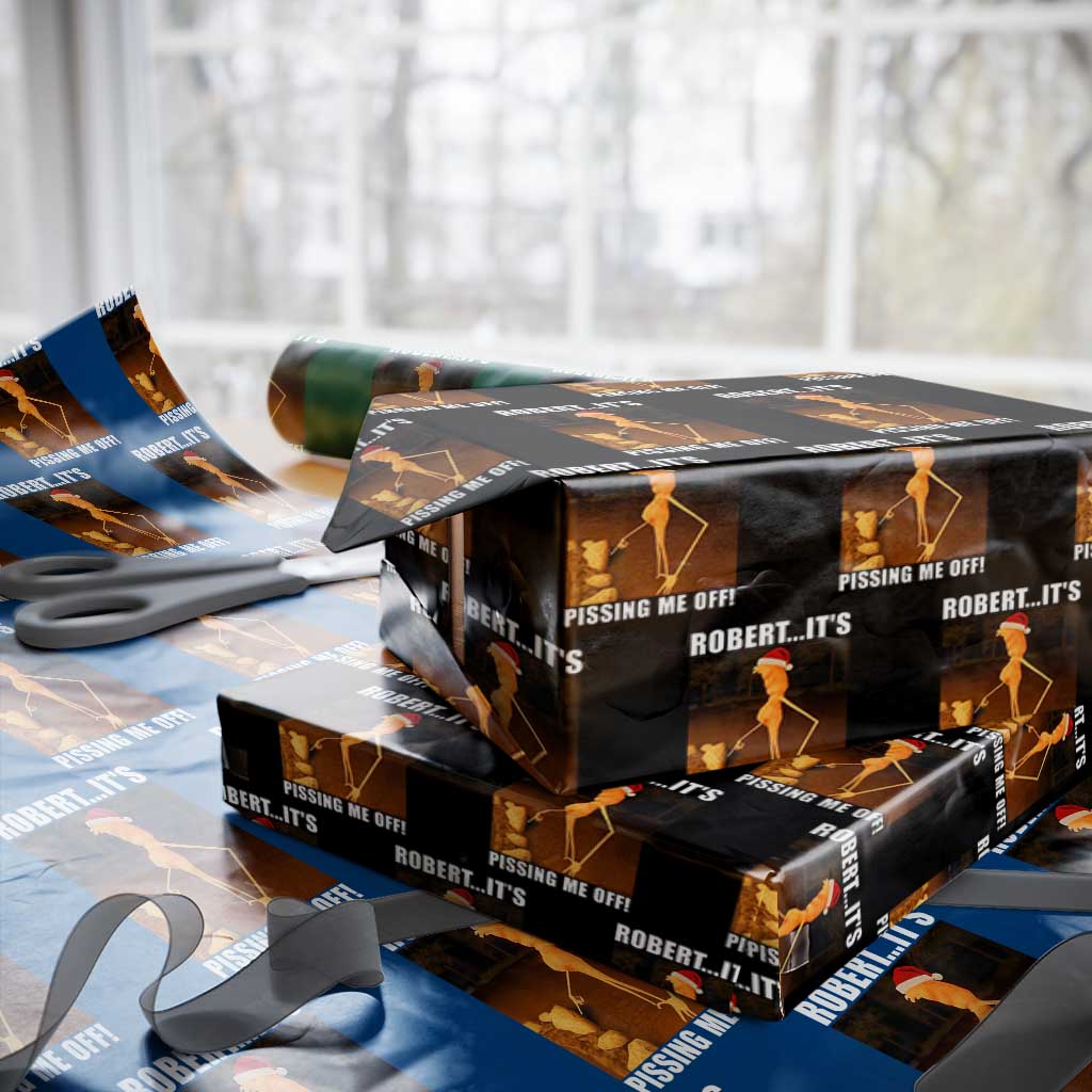 Marcus The Worm Christmas Wrapping Paper Roll Robert Its Pissing Me Off Xmas Meme - Wonder Print Shop