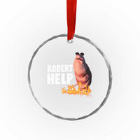 Marcus The Worm Crystal Glass Ornament Funny Brainrot Meme Robert Help - Wonder Print Shop