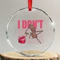 Marcus The Worm Funny Valentine Meme Crystal Glass Ornament I Don't Like This Valentine