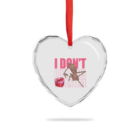 Marcus The Worm Funny Valentine Meme Heart Crystal Glass Ornament I Don't Like This Valentine
