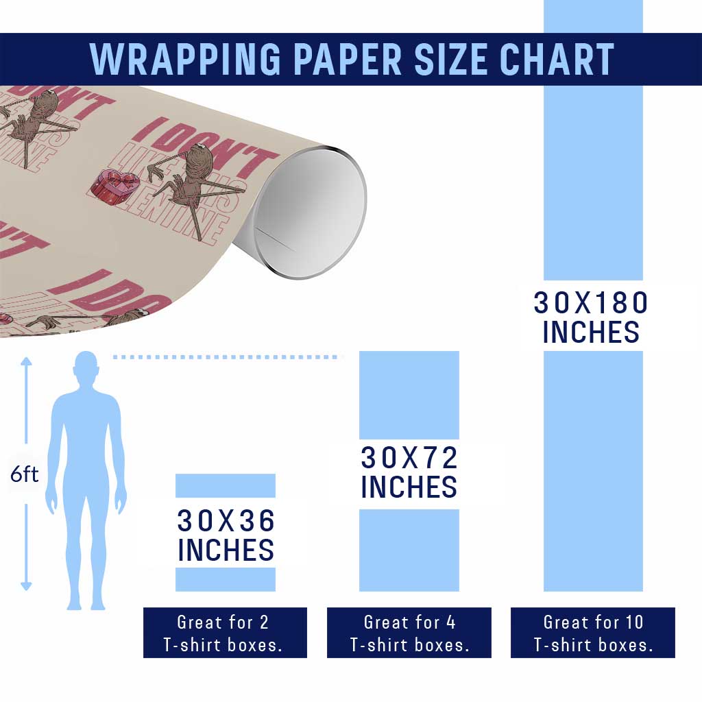 Marcus The Worm Funny Valentine Meme Wrapping Paper Roll I Don't Like This Valentine