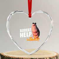 Marcus The Worm Heart Crystal Glass Ornament Funny Brainrot Meme Robert Help - Wonder Print Shop