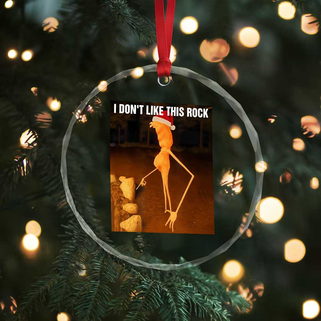 Marcus The Worm I Don't Like This Rock Crystal Glass Ornament - Wonder Print Shop