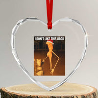Marcus The Worm I Don't Like This Rock Heart Crystal Glass Ornament - Wonder Print Shop