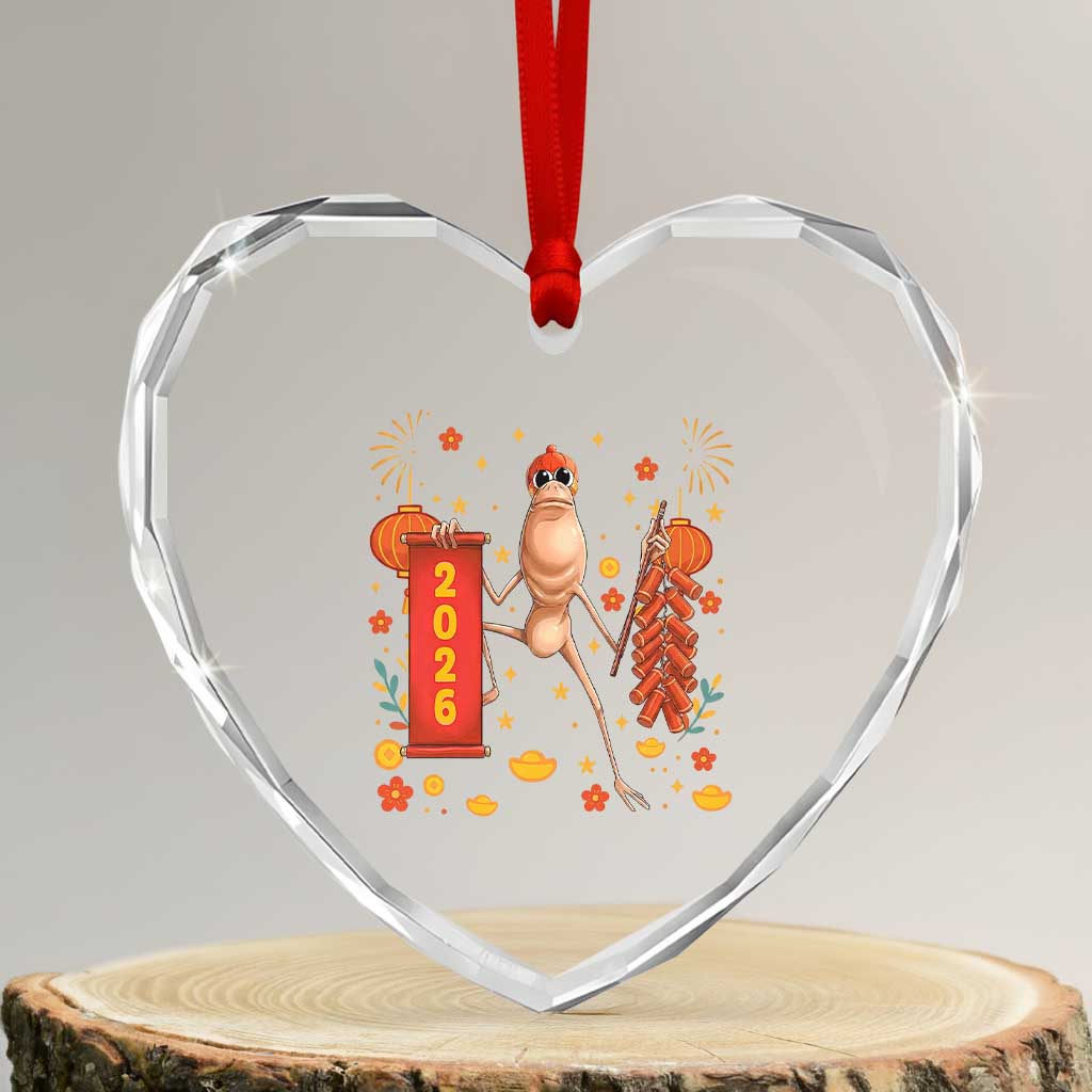 Marcus The Worm Lunar New Year Meme Heart Crystal Glass Ornament Trendy Gag Gift - Wonder Print Shop