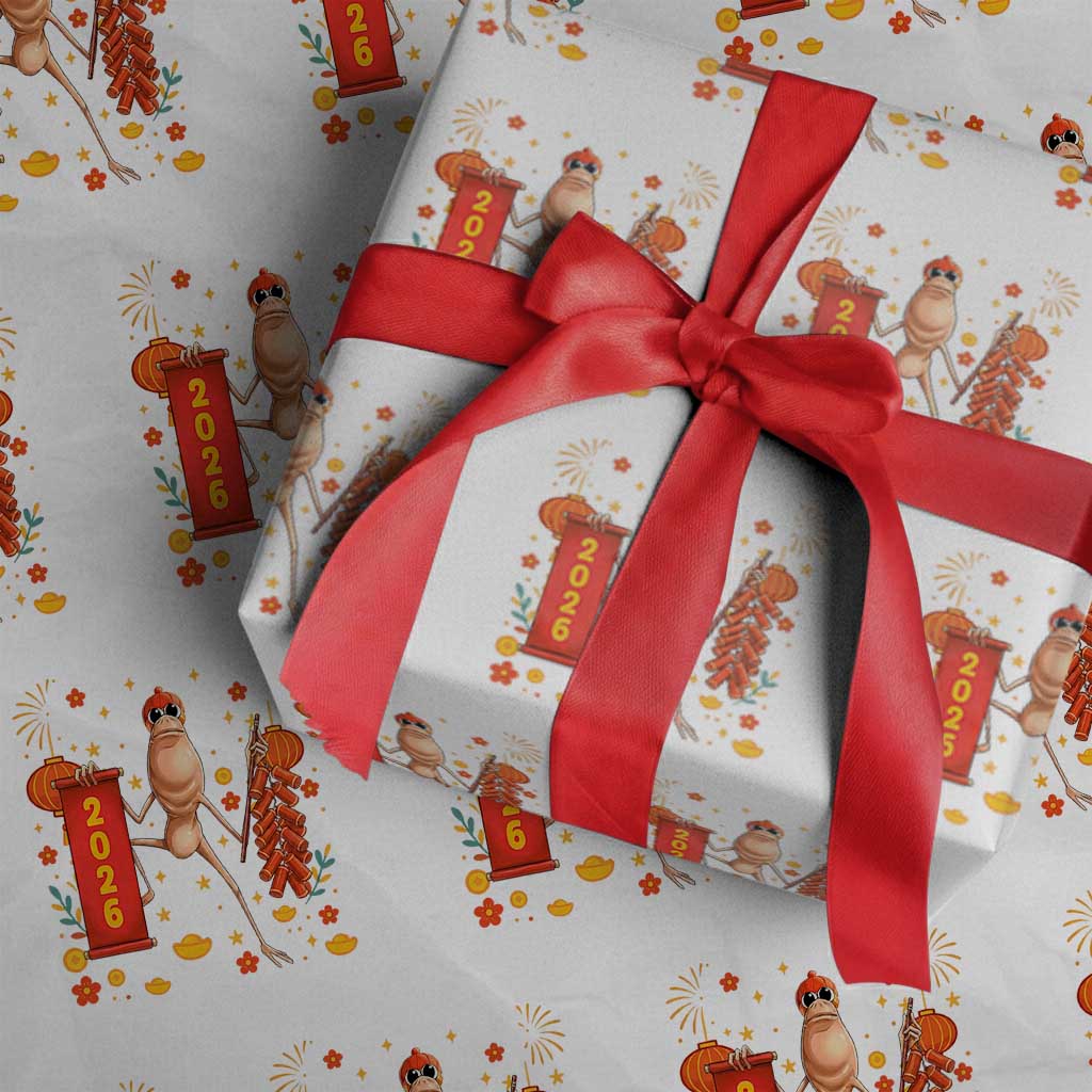Marcus The Worm Lunar New Year Meme Wrapping Paper Roll Trendy Gag Gift - Wonder Print Shop