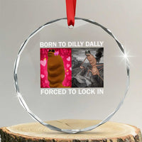 Marcus The Worm Meme Crystal Glass Ornament Born To Dilly Dally Forced To Lock In Funny Cute Brainrot - Wonder Print Shop