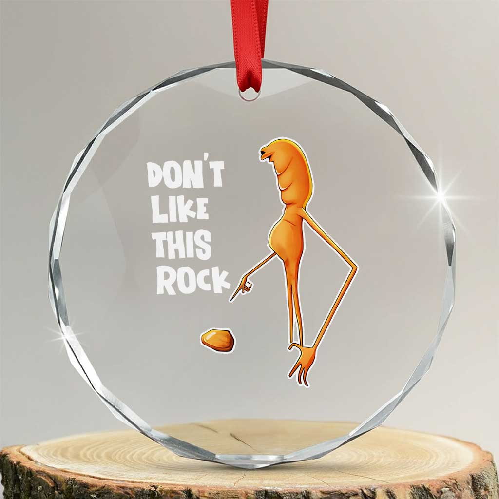 Marcus The Worm Meme Crystal Glass Ornament Do Not Like This Rock - Wonder Print Shop