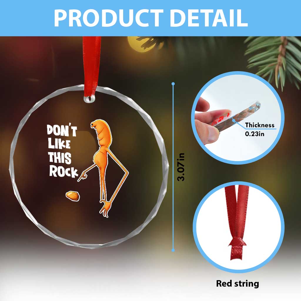 Marcus The Worm Meme Crystal Glass Ornament Do Not Like This Rock - Wonder Print Shop