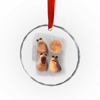Marcus The Worm Meme Crystal Glass Ornament Funny Howling At Moon - Wonder Print Shop