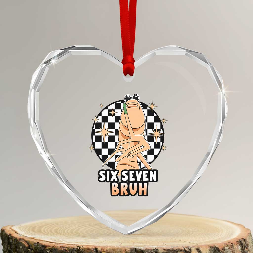 Marcus The Worm Meme Heart Crystal Glass Ornament 67 Six Seven Gen Z Humor - Wonder Print Shop