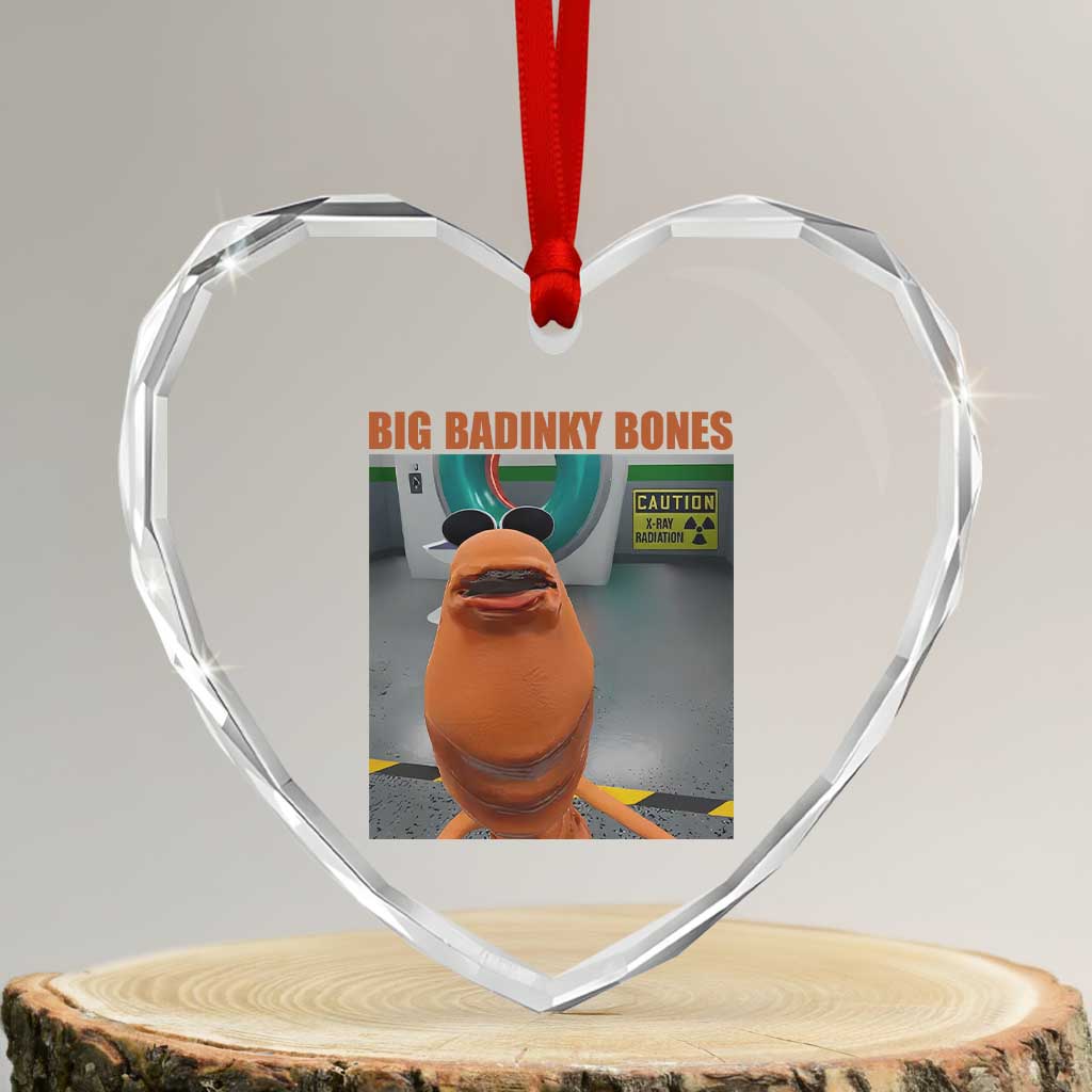 Marcus The Worm Meme Heart Crystal Glass Ornament Big Badinky Bones - Wonder Print Shop