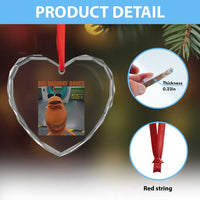 Marcus The Worm Meme Heart Crystal Glass Ornament Big Badinky Bones - Wonder Print Shop