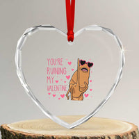 Marcus The Worm Meme Heart Crystal Glass Ornament Funny Anti Valentines Day - Wonder Print Shop