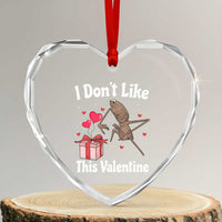 Marcus The Worm Meme Heart Crystal Glass Ornament Funny Anti Valentines Day Sarcastic - Wonder Print Shop