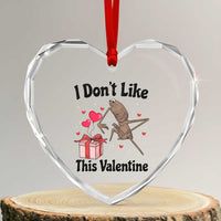Marcus The Worm Meme Heart Crystal Glass Ornament I Do Not Like This Valentine - Wonder Print Shop