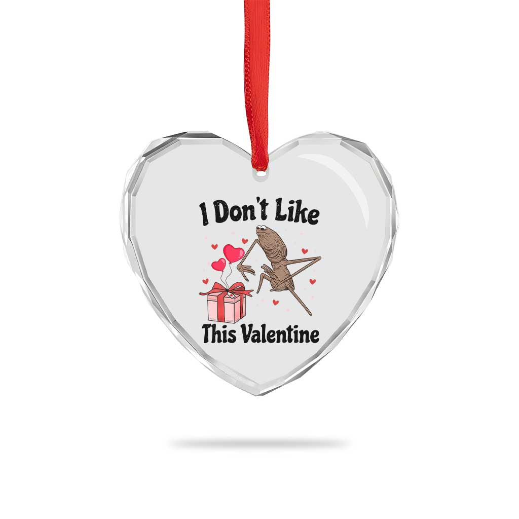 Marcus The Worm Meme Heart Crystal Glass Ornament I Do Not Like This Valentine - Wonder Print Shop