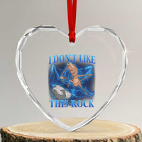 Marcus The Worm Meme Heart Crystal Glass Ornament I Don't Like This Rock Bootleg - Wonder Print Shop