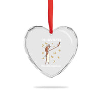 Marcus The Worm Meme Heart Crystal Glass Ornament I Survived 67 Days On Rigatoni - Wonder Print Shop