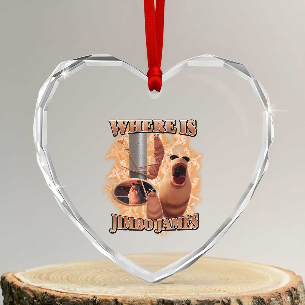 Marcus The Worm Meme Heart Crystal Glass Ornament Where Is Jimbo James - Wonder Print Shop