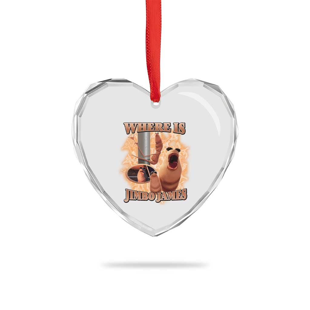 Marcus The Worm Meme Heart Crystal Glass Ornament Where Is Jimbo James - Wonder Print Shop