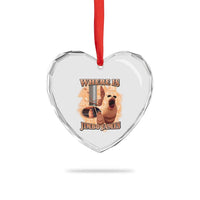 Marcus The Worm Meme Heart Crystal Glass Ornament Where Is Jimbo James - Wonder Print Shop