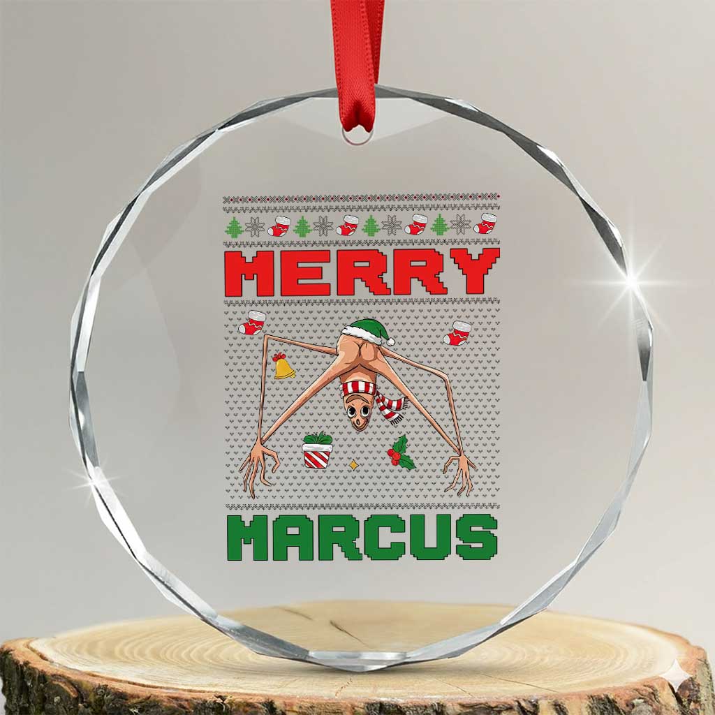 Marcus The Worm Meme Merry Marcus Crystal Glass Ornament Funny Ugly Christmas Gift - Wonder Print Shop