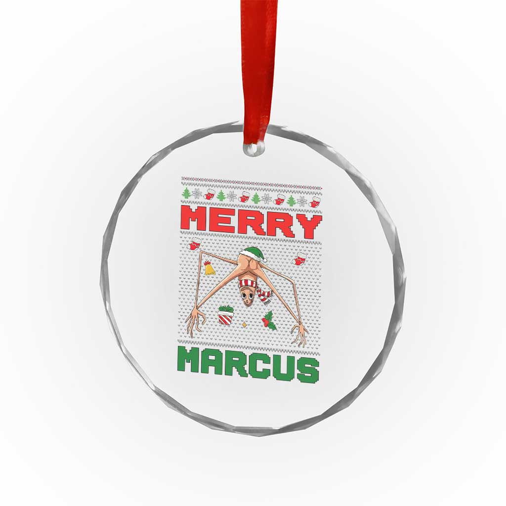 Marcus The Worm Meme Merry Marcus Crystal Glass Ornament Funny Ugly Christmas Gift - Wonder Print Shop